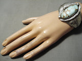 Museum Vintage Native American Navajo #8 Turquoise Sterling Silver Leaf Bracelet Old-Nativo Arts