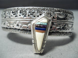 Inlay Master Vintage Native American Navajo Turquoise Sterling Silver Bracelet Cuff-Nativo Arts