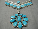 Incredible Vintage Native American Navajo Turquoise Sterling Silver Necklace Old1599.95-Nativo Arts