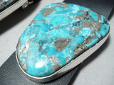 Huge Turquoise Slab Native American Navajo Sterling Silver Concho Belt-Nativo Arts
