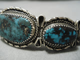 Important Vintage Native American Laguna Stevens Turquoise Sterling Silver Bracelet Old-Nativo Arts