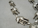 Detailed Vintage Native American Navajo Coyote/ Wolf Sterling Silver Necklace Old-Nativo Arts