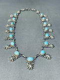One Of The Most Unique Native American Navajo Button Sterling Silver Turquoise Necklace-Nativo Arts