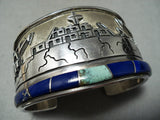 Important Vintage Native American Hopi Phillip Sekaquaptewa Turquoise Sterling Silver Bracelet-Nativo Arts