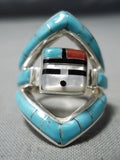 Important Don Dewa Vintage Native American Zuni Turquoise Sterling Silver Ring-Nativo Arts