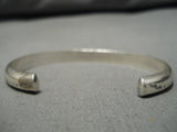 Thick Hand Tooled Vintage Native American Navajo Sterling Silver Bracelet-Nativo Arts