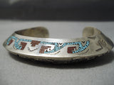 Heavy Thick Sturdy Vintage Native American Navajo Turquoise Sterling Silver Bracelet- 118 Grams!-Nativo Arts