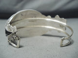 One Of The Most Intricate Native American Zuni Turquoise Inlay Sterling Silver Bracelet-Nativo Arts