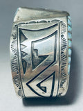 One Of The Best Vintage Native American Navajo Side Opal Sterling Silver Bracelet-Nativo Arts