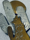 Outstanding Native American Navajo Sterling Silver Howling Coyote Pin-Nativo Arts