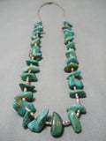 Chunky Old Royston Turquoise Vintage Navajo Native American Heishi Necklace-Nativo Arts