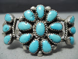 Exceptional Vintage Native American Navajo Turquoise Sterling Silver Bracelet Old-Nativo Arts