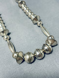 Hand Tooled Vintage Native American Navajo Hammered Sterling Silver Necklace-Nativo Arts