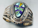 Tommy Lewis Vintage Native American Navajo Turquoise Sugulite Sterling Silver Bracelet-Nativo Arts