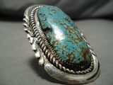 The Biggest Best Vintage Native American Zuni Robert Leekya #8 Turquoise Sterling Silver Ring-Nativo Arts
