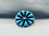 Adorable Vintage Native American Zuni Sleeping Beauty Turquoise Sterling Silver Ring-Nativo Arts