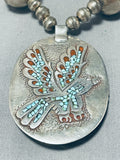 One Of The Best Vintage Native American Navajo Tubule Turquoise Sterling Silver Necklace-Nativo Arts