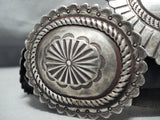 Old And Detailed!! Vintage Native American Navajo Repoussed Sterling Silver Concho Belt-Nativo Arts