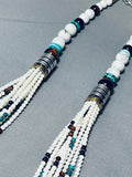 Authentic Singer White Stone Turquoise Sterling Silver Necklace-Nativo Arts