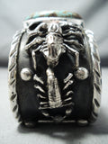 145 Grams San Felipe 8 Turquoise Sterling Silver Scorpions Bracelet-Nativo Arts