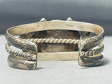 Signed Vintage Native American Navajo Old Kingman Turquoise Sterling Silver Bracelet-Nativo Arts