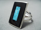 Sensational Zuni Turquoise Sterling Silver Ring Native American-Nativo Arts