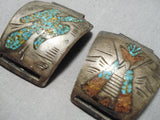 Authentic Vintage Native American Navajo Thomas Singer Turquoise Sterling Silver Bracelet Links-Nativo Arts