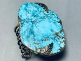 The Best Vintage Native American Navajo Blue Warrior Mine Turquoise Sterling Silver Bracelet-Nativo Arts