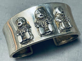 Extreme Detail Vintage Native American Navajo Sterling Silver Storyteller Bracelet-Nativo Arts