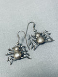 Unforgettable Vintage Native American Navajo Sterling Silver Spider Earrings-Nativo Arts