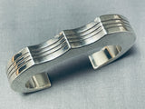 Yellowhorse Native American Navajo Signed Sterling Silver Heavy Solid Bracelet-Nativo Arts