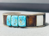 Important Jack Adakai Vintage Native American Navajo Inlay Sterling Silver Bracelet-Nativo Arts