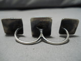Rare Vintage Native American Navajo 2 Finger Spiderweb Turquoise Sterling Silver Ring-Nativo Arts