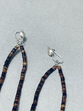 Fabulous Vintage Native American Navajo Heishi & Turquoise Sterling Silver Earrings-Nativo Arts