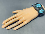 One Of The Best Vintage Native American Navajo Spiderweb Turquoise Sterling Silver Bracelet-Nativo Arts
