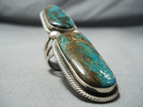 Rick Martinez Native American Navajo Pilot Mountain Turquoise Sterling Silver Ring-Nativo Arts