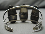 Superior Vintage Native American Navajo Green Turquoise Sterling Silver Bracelet Old-Nativo Arts