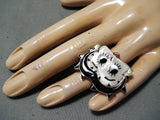 Betty Boop Zuni Mother Of Pearl Sterling Silver Ring Native American-Nativo Arts