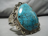 Huge Heavy!! Vintage Native American Navajo Earth Blue Turquoise Sterling Silver Bracelet Old-Nativo Arts