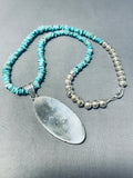 Signed Native American Navajo 8 Turquoise Sterling Silver Necklace-Nativo Arts