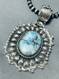 Best Yazzie Native American Navajo Sterling Silver Golen Hills Turquoise Necklace-Nativo Arts