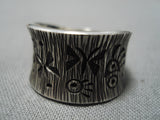 Wonderful Vintage Navajo Detailed Silver Work Native American Ring-Nativo Arts