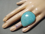 Impressive Vintage Native American Navajo Turquoise Sterling Silver Ring-Nativo Arts