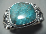Very Important Vintage Native American Navajo Stanley Parker Turquoise Sterling Silver Bracelet-Nativo Arts