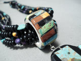 Native American One Of The Biggest Best Vintage Santo Domingo Turquoise Sterling Silver Necklace-Nativo Arts