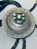 Tremendous Vintage Native American Navajo Turquoise Sterling Silver Bolo-Nativo Arts