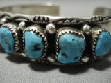 Vintage Marie Thompson Turquoise Sterling Silver Native American Bracelet Old-Nativo Arts