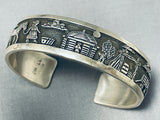Extraordinary Vintage Native American Navajo Sterling Silver Storyteller Bracelet-Nativo Arts