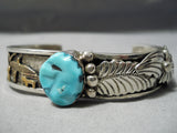 Sensational Vintage Native American Navajo Turquoise Sterling Silver 12k Bracelet Old-Nativo Arts