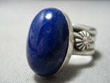 Thick!! Heavy Native American Navajo Lapis Sterling Silver Important Ring-Nativo Arts